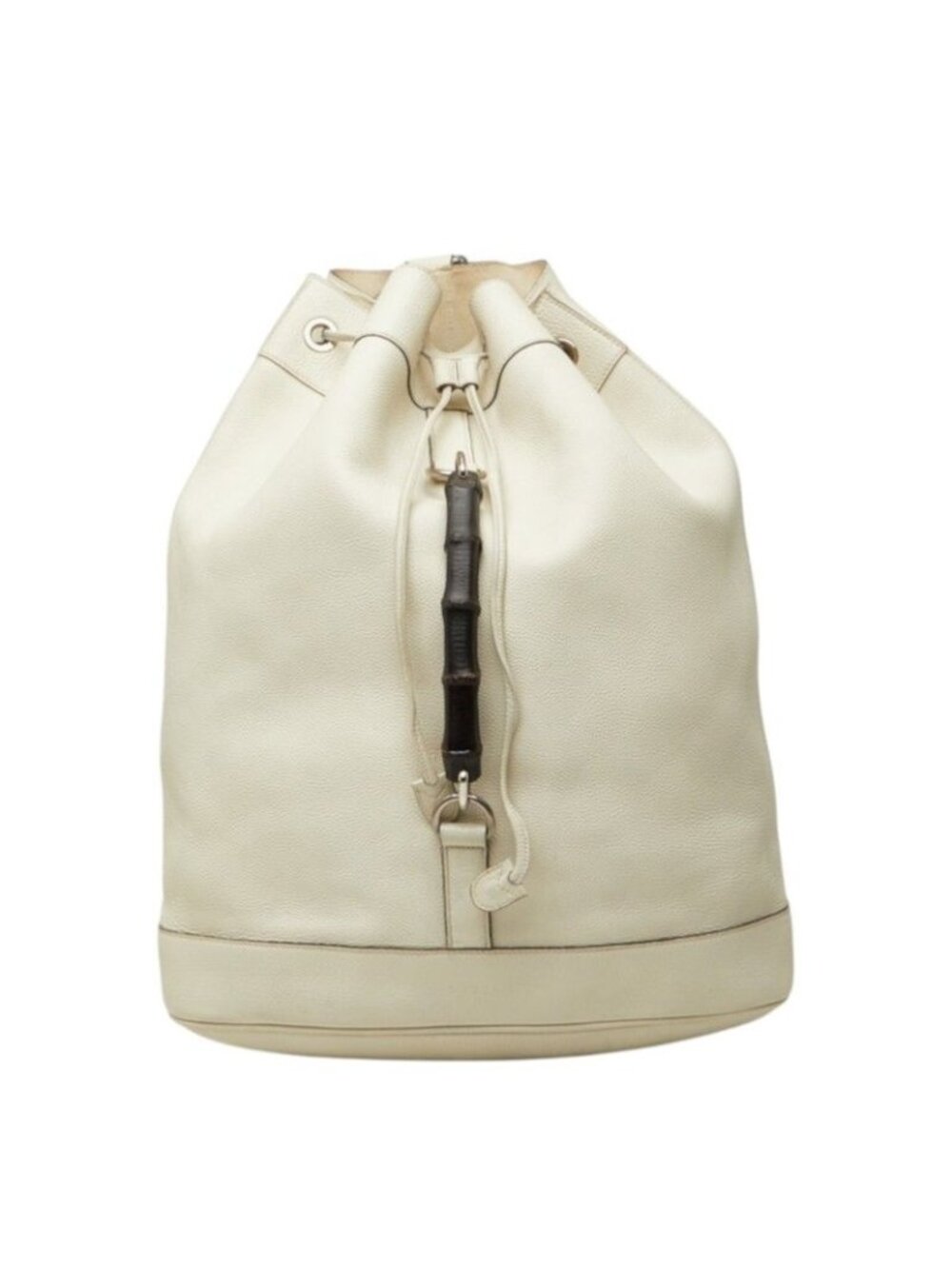 Gucci Bamboo Backpack White Leather